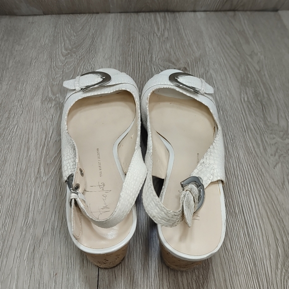 Franco Sarto Kendra Wedge Sandal Jute Cork Ice Lizard Tan Beige Cream Peep 10 - Picture 6 of 12